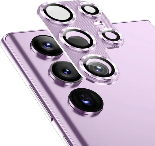 Vista 16 de Korecase Diseñado para Samsung Galaxy S23 Ultra Protector de lente de cámara Película de lente de vidrio templado, cubierta de cámara de metal