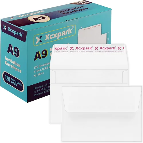 Vista 13 de Xxcxpark 100 unidades de sobres de invitación imprimibles A6 4.75x6.5 pulgadas, sobres autoadhesivos de 120GSM de papel kraft marrón