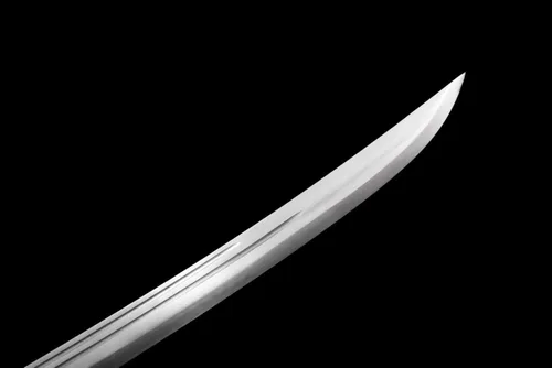 Vista 5 de Espada china, sable de oro negro (cuchillas de acero forjadas de alto carbono, vaina de cuero sintético) tratamiento térmico