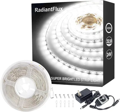 Vista 17 de Tiras de luces LED pequeñas de 10 pies cálidas, tira de luces LED regulables, 180 LEDs, luces de cinta LED tipo cuerda súper brillantes para sala