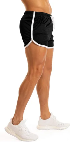 Vista 3 de Ouber Pantalones cortos ajustados para hombre, culturismo, entrenamiento, gimnasio, correr, pantalones cortos ajustados