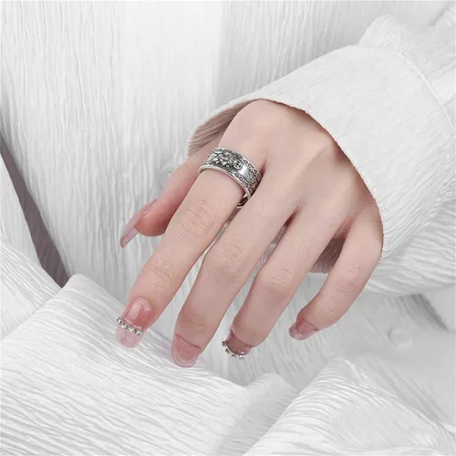 Vista 6 de JILIYUPA 4 anillos de Feng Shui Pixiu, amuleto budista de buena suerte, doble protección, riqueza, amor, salud, regalo para hombres y mujeres