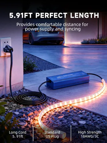 Vista 6 de Fuente de alimentación impermeable IP67 para controlador LED, 60 vatios/5A/5.91 pies, 110 V CA a 12 V CC, adaptador de transformador de bajo voltaje
