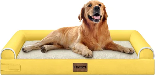 Vista 56 de NANUYA - Cama ortopédica para perros de tamaño mediano/grande, lavable: Camas con almohada para perros de tamaño mediano/grande, sofá de espuma