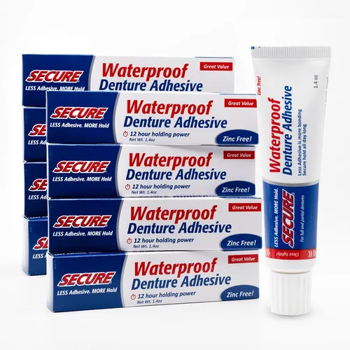 Vista 19 de Crema para dentadura postiza de Secure, 9002240001022, Un solo color, 1, 1 Sello impermeable - Ingredientes de grado alimenticio - Menos adhesivo