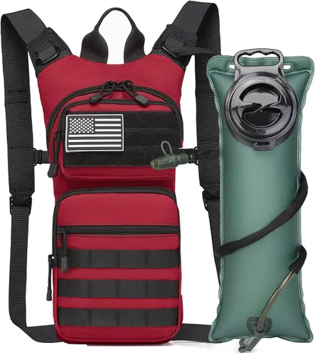 Vista 9 de Mochila de hidratación con aislamiento bolsa de agua con vejiga de 3 l de TPU, mochila táctica Molle de hidratación para senderismo, ciclismo, correr