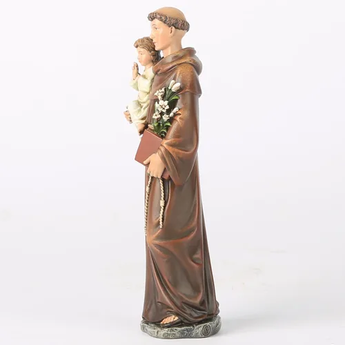 Vista 4 de Estatua católica de San Antonio de BC, figura bendita, regalo religioso para papá, decoración inspiradora para el hogar, 6 pulgadas de alto, Realista
