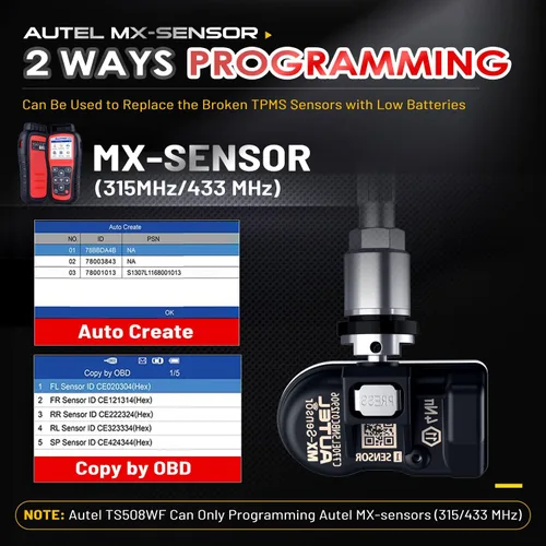 Vista 4 de Autel MaxiTPMS TS508WF Herramienta de programación TPMS, 2026 WiFi Ver. de TS508 TS501 Pro TS601 TS408S TPMS Herramienta de reaprendizaje