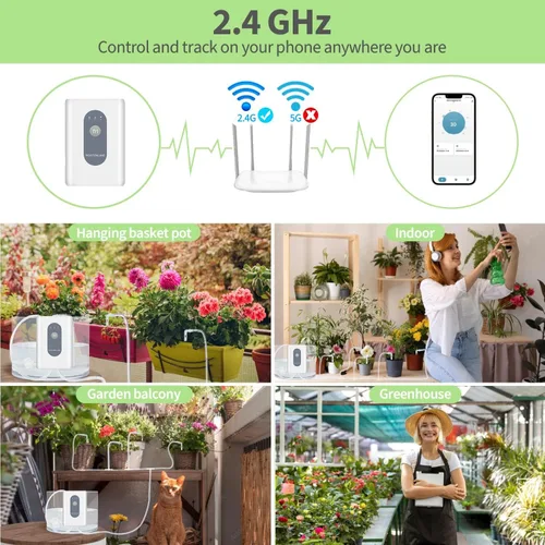 Vista 3 de Moistenland WIFI - Regadera automática para plantas, kit de riego por goteo automático para 15 plantas en maceta, modo de riego automático y manual