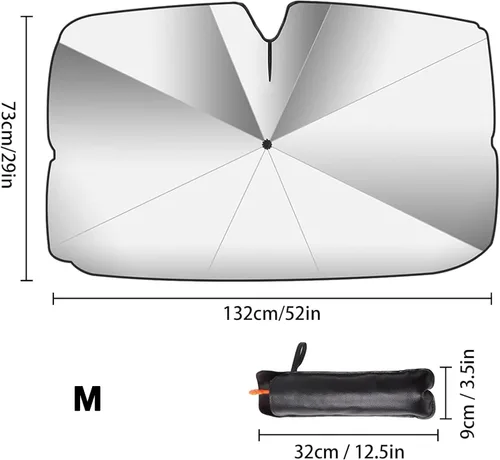 Vista 2 de Car Windshield Sun Shade Umbrella for Honda HR-V 2023 2024 2025, Foldable UV Block Sunshade Front Window, Heat Insulation Protection Vehicle Cool