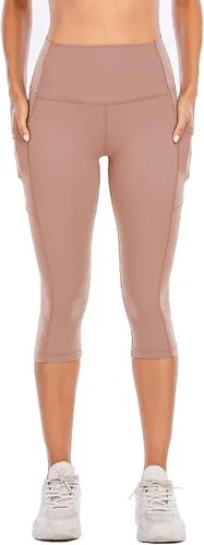 Vista 4 de Steppe - Leggings tipo capri para mujer, diseño de tiro alto que se sienten como segunda piel, con bolsillos, para yoga y entrenamiento