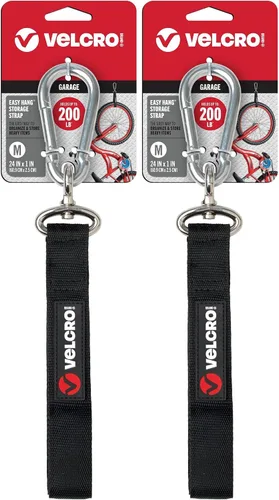 Vista 10 de VELCRO Brand VEL-30196-USA - Correa fácil de colgar con clip de mosquetón para fijar botellas de agua y accesorios a bicicletas, bolsas y más. Negro