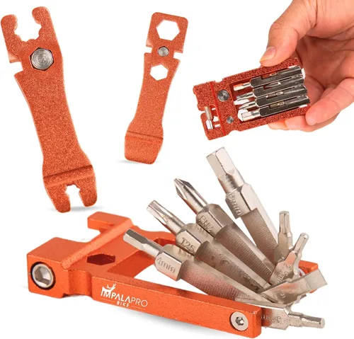 Vista 9 de Kit de herramientas para bicicleta portátil 20 en 1, compacto y ligero (4.14 oz) cromo-vanadio (CRV) - Multiherramienta para bicicleta