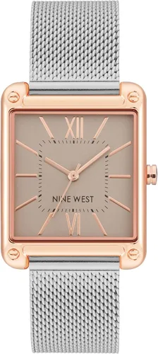 Vista 6 de Nine West - Reloj de pulsera de malla para mujer Dorado