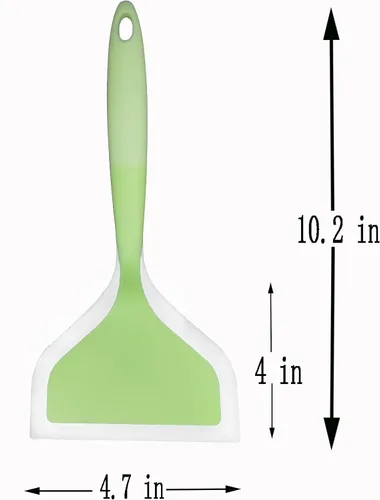 Vista 2 de Espátula de pescado de plástico envuelta en silicona para panqueques, pala antiadherente resistente al calor, espátula plana ancha para huevos