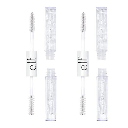 Vista 2 de e.l.f. Paquete de 2 máscaras transparentes para pestañas y cejas, gel acondicionador transparente para cejas y pestañas para arreglar, definir