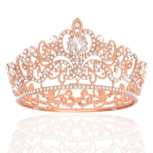 Vista 13 de CIEHER Corona pequeña negra para niñas, tiara de princesa, decoración de pastel de cumpleaños