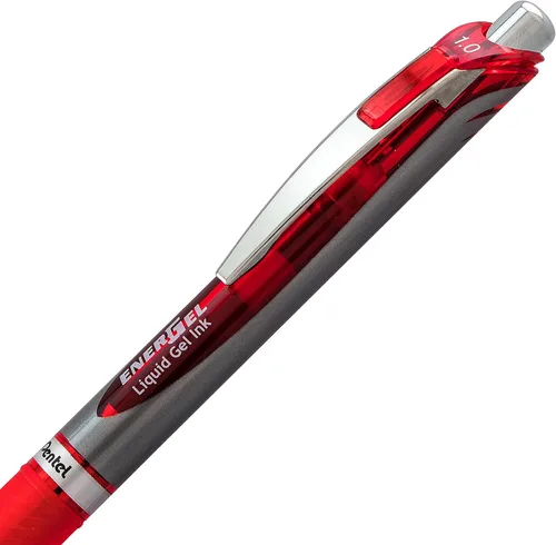 Vista 11 de Pentel EnerGel RTX - Bolígrafo de gel líquido retráctil, línea mediana, punta de metal, tinta de colores surtidos, paquete de 4 unidades (BL77BP4M)