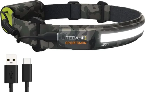 Vista 10 de Liteband PRO Serie 1000 - Linterna frontal personal ajustable de haz ancho, iluminación de 210°, funciona con pilas, se adapta a cascos y cascos