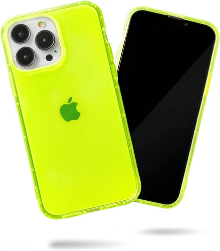 Vista 19 de SteepLab Neon Highlighter - Funda para iPhone 12 Pro Max, funda Grippy Jelly con bolsillos protectores de aire (amarillo neón llamativo)
