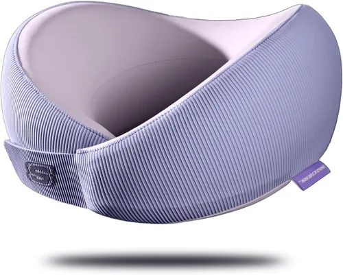 Vista 12 de Skechers Almohada de cuello de espuma viscoelástica, cómoda y transpirable, almohada de viaje para el cuello, avión para viajes, paseos en Negro