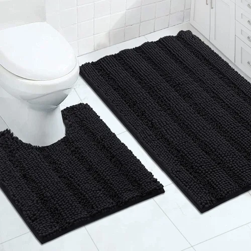 Vista 113 de Turquoize Alfombra de baño de chenilla de lujo para baño, extra absorbente, alfombra de ducha de microfibra antideslizante para baño, alfombra Aqua