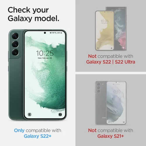 Vista 2 de Spigen Protector de pantalla de vidrio templado [Glas.tR EZ Fit] diseñado para Galaxy S22 Plus [compatible con fundas], paquete de 2 9H Hardness