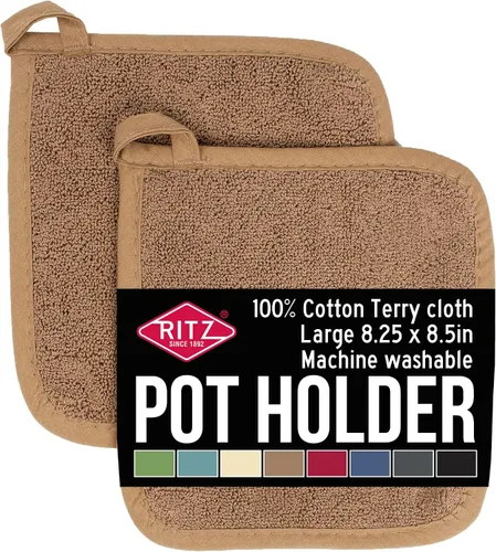 Vista 25 de RITZ Guante de olla y protector térmico de rizo: Resistente al calor sin igual, duradero 100% algodón – Diseñado ergonómicamente para un agarre