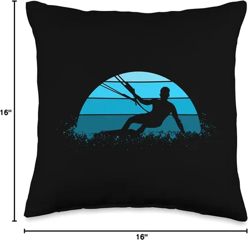 Vista 4 de Kitesurf Board Equipment Gifts Kiteboarding Trainer Kite Kitesurf - Almohada de 16.0 x 16.0 in, multicolor
