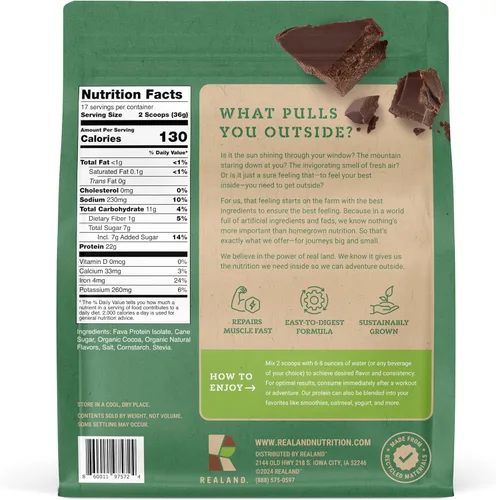 Vista 7 de Proteína vegetal vegana de chocolate aislado – Proteína de grano Fava en polvo para recuperación – 0.78 oz de proteína – 17 porciones
