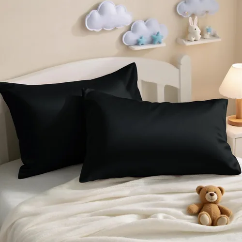 Vista 17 de NTBAY Juego de 2 fundas de almohada de algodón egipcio para niños pequeños, fundas de almohada de viaje de algodón de 500 hilos de 13 x 18 pulgadas