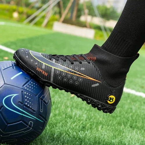 Vista 6 de Botas de fútbol para hombre Turf Hightop TF zapatos de fútbol profesionales para interiores y exteriores