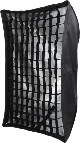 Vista 4 de Difusor de softbox para paraguas, 23.6 x 35.4 in, de nailon, rectangular, con rejilla, tela suave, estudio al aire libre, equipo de fotografía