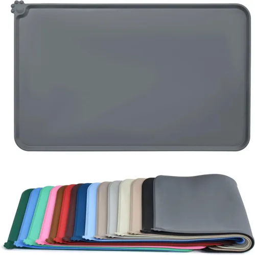Vista 15 de AUDWUD - Tapete de silicona, impermeable y antideslizante para alimentos de perros y gatos, para tazón de mascotas Marrón Adobe