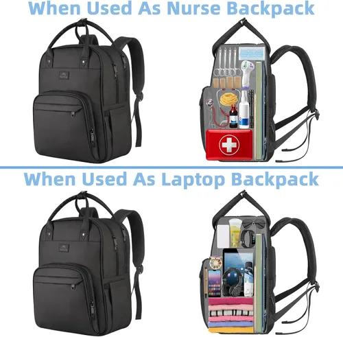 Vista 8 de MATEIN Bolsa de mensajero para hombre, bolsa cruzada de 15.6 pulgadas, mochila de trabajo, mochilas de viaje médicas acolchadas impermeables