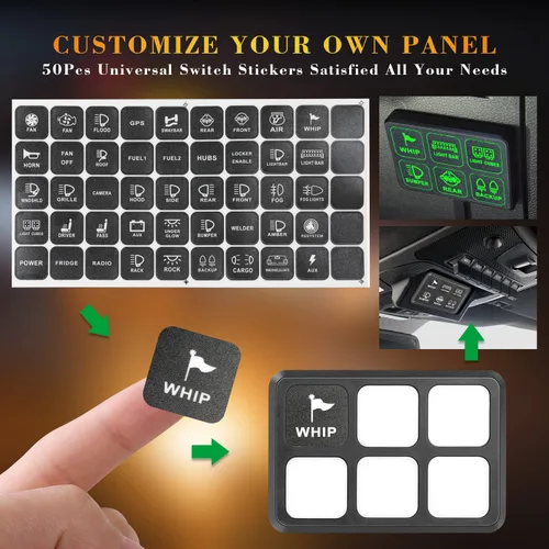Vista 5 de Panel de interruptor de 6 bandas, Niking Auto Caja universal de control de circuito sistema de relé de interruptor de botón de encendido y apagado