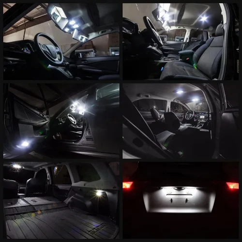 Vista 4 de Kit de luces LED interiores para Nissan Frontier 2005-2021, superbrillantes, 6000K, bombillas interiores LED blancas para interiores, mapa, cúpula