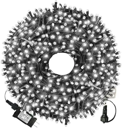 Vista 9 de XTF2015 Luces de Navidad LED de 105 pies con 300 LED, Enchufe de Extremo a Extremo, 8 Modos, Luces de Navidad Certificadas UL para Exteriores e