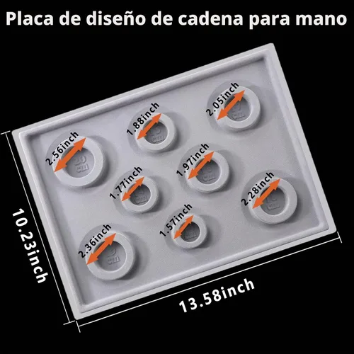 Vista 2 de SXDMHYB Tablero de diseño de cuentas, bandeja de producción de joyas de bricolaje, tablero de cuentas flocadas para pulseras, cuentas de collar