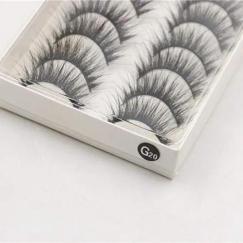 Vista 2 de False Eyelashes, smytshop 10 pares de grosor de largo Cruz False Eyelashes Black banda Fake Eye Lashes