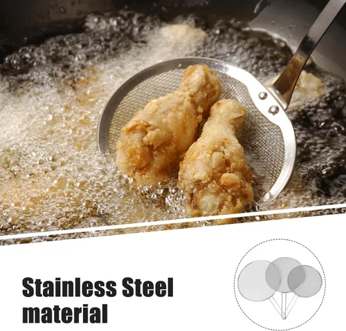 Vista 8 de Splatter Screen Guards Flat Mesh 3pcs Stainless Steel for Frying Pans