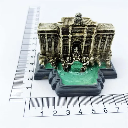 Vista 5 de Wedarego Roma Italia 3D Fontana di Trevi Resina Decoración de mesa de escritorio Decoración hecha a mano Ornamento Turístico Souvenir Collection