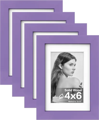 Vista 23 de Egofine - Marcos de fotos de 4 x 6 pulgadas (4 unidades) cubiertos por plexiglás, para fotos de 3 x 4.5 pulgadas / 3.5 x 5 pulgadas con paspartú