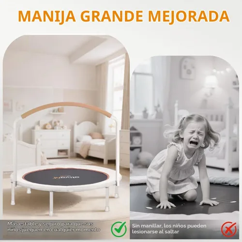 Vista 2 de Ativafit - Trampolín con banda elástica de 36 pulgadas, mango grande para niños de 2 a 6 años, trampolín mini para interiores y exteriores