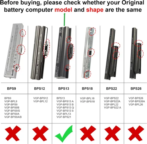 Vista 7 de Futurebatt Batería para portátil Sony Vaio VGP-BPS13 VGP-BPS13A VGP-BPS13A/B VGP-BPS13B/S VGP-BPL13 VGP-BPS21 VGP-BPS21A VGP-BPS21B PCG-81214L