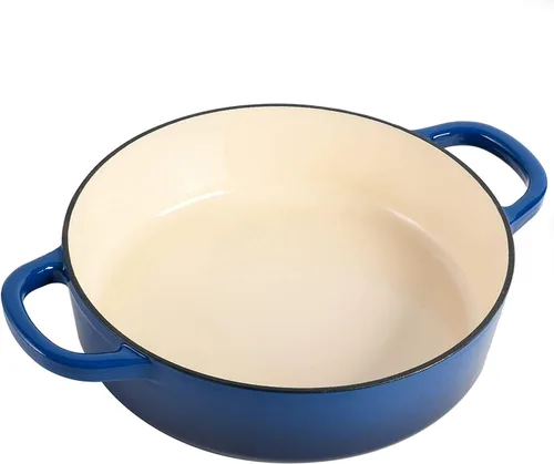 Vista 5 de Crock-Pot Crock Pot Artisan - Estofador de hierro fundido esmaltado con tapa, 5 cuartos de galón, color azul zafiro Sapphire Blue