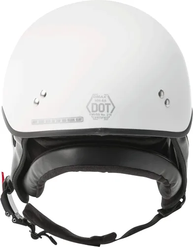 Vista 2 de GMAX HH-65 Naked Half Helmet (blanco, mediano) - Aprobado por FMVSS 218
