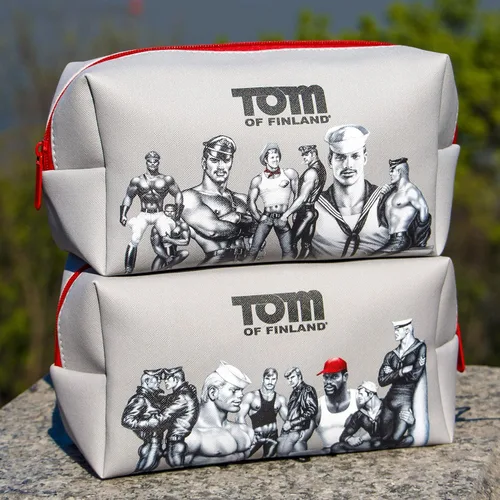 Vista 2 de Neceser Tom of Finland (Dopp Kitt), Gris, Cuero vegano, diseño de dos caras