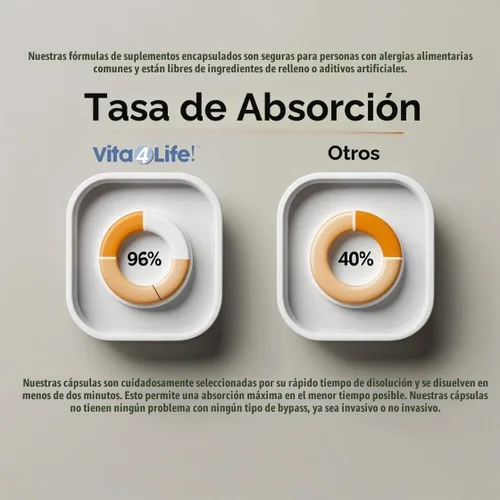 Vista 5 de Vita4Life! Fórmula multivitamínica bariátrica Multi-Plus 483% de soporte de hierro 360 cápsulas de absorción rápida Complejo completo