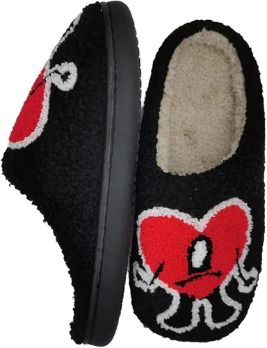 Vista 4 de Bad Cute Bunny Slippers for Women Men Retro Memory Foam Cute Cartoon Plush Fluffy Warm Fur Lined slippers Indoor House Home Winter Shoes